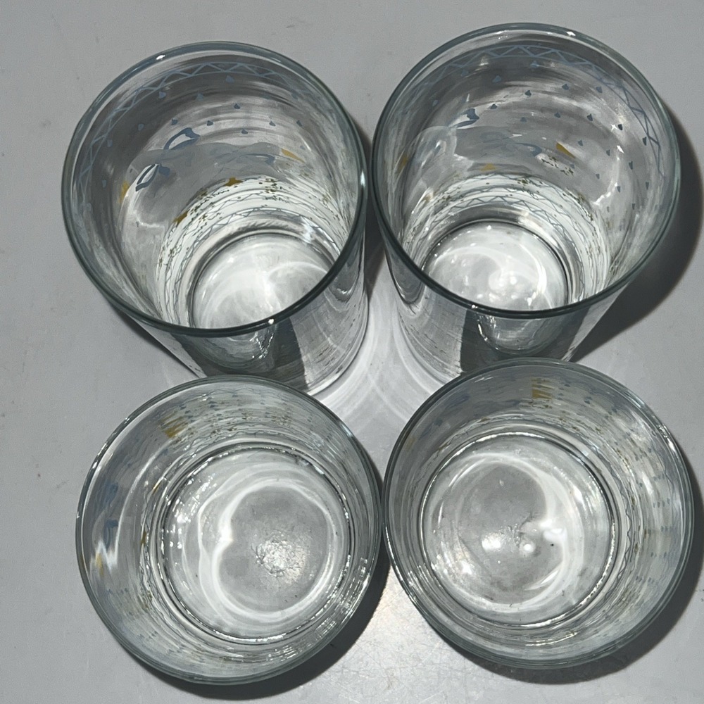 Vintage 1987 Anchor Hocking Country Geese Glasses Set of 4 Blue Ribbon Ducks - Picture 5 of 7